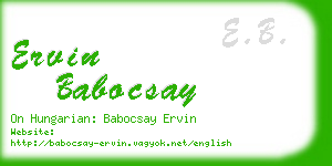 ervin babocsay business card